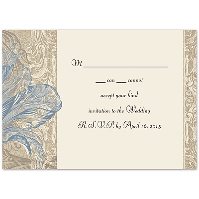 Vintage Love - Cornflower - Response Card and Envelope