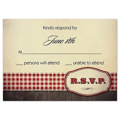Country Fun - Red - Response Card and Envelope