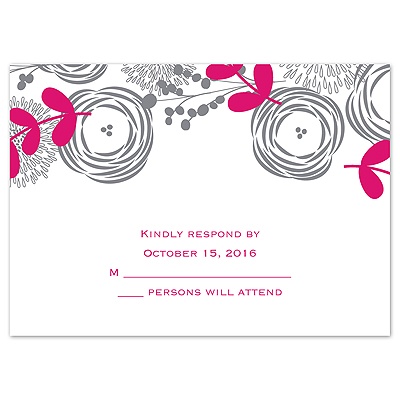 Bright Blooms -  Response Card and Envelope