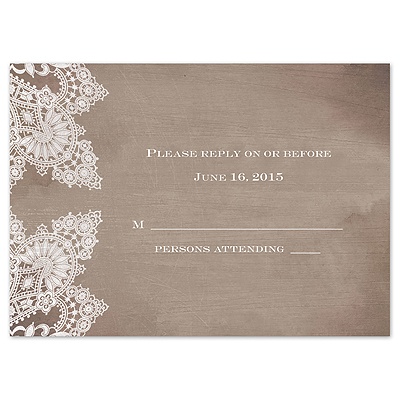 Vintage Lace - Response Card and Envelope