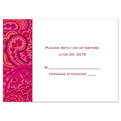 Paisley Style - Apple - Response Card and Envelope