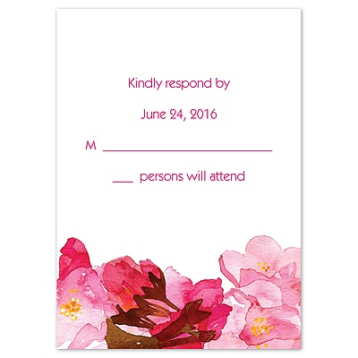Lush Floral - Watermelon - Response Card and Envelope