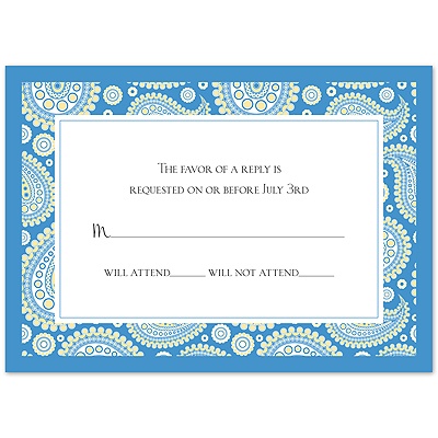 Perfect Paisley Duet - Cornflower - Response Card and Envelope