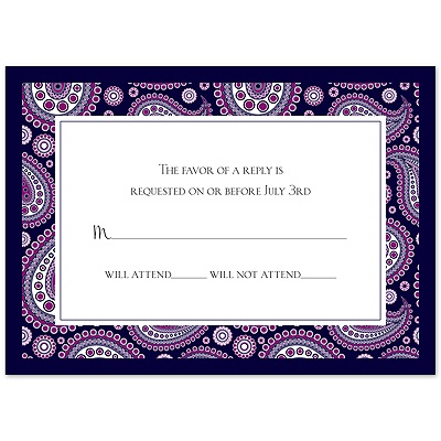 Perfect Paisley Duet - Lapis - Response Card and Envelope