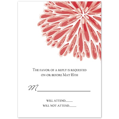 Burst of Color - Guava - Response Card and Envelope