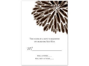 Burst of Color - Chocolate - Response Card and Envelope