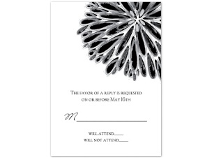 Burst of Color - Black - Response Card and Envelope