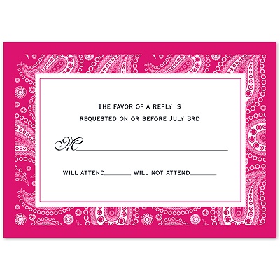 Perfect Paisley - Watermelon - Response Card and Envelope