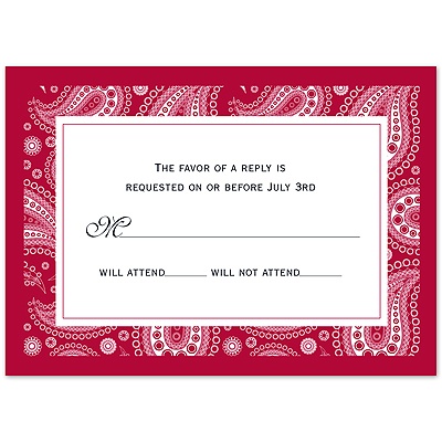 Perfect Paisley - Apple - Response Card and Envelope
