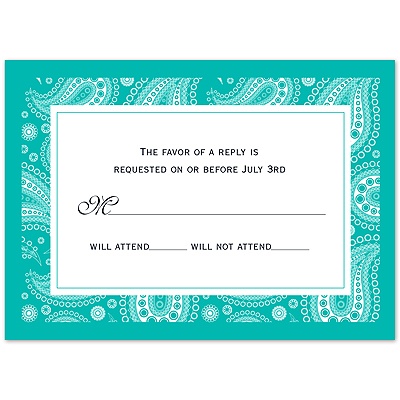 Perfect Paisley - Mermaid - Response Card and Envelope