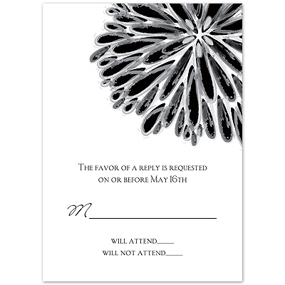 Burst of Love - Black - Response Card and Envelope