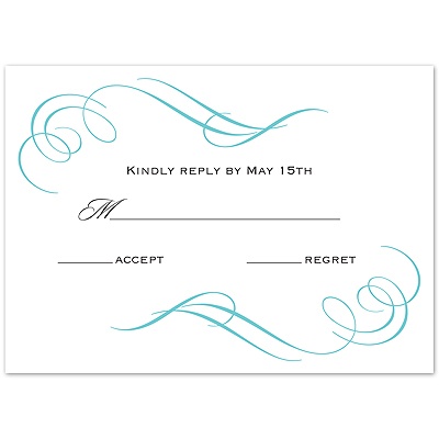 Photo and Swirls - Pool - Response Card and Envelope