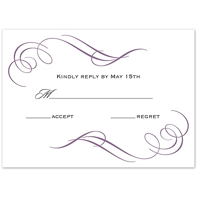 Photo and Swirls - Wisteria - Response Card and Envelope