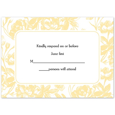 Vintage Floral Photo - Canary - Response Card and Envelope