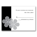 Floral Photo - Black - Response Card and Envelope