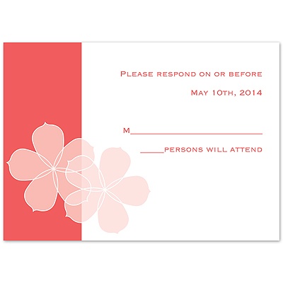 Floral Photo - Guava - Response Card and Envelope