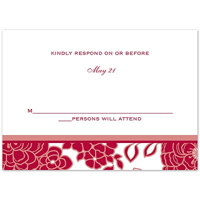 Floral Patterned - Apple - Response Card and Envelope
