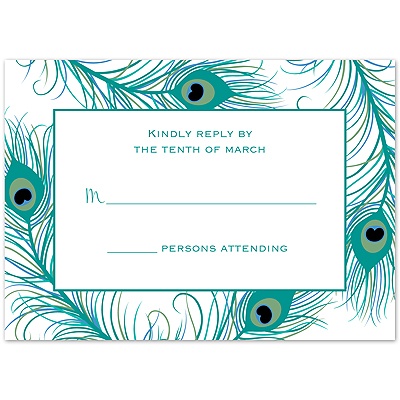 Jade Peacock - Response Card and Envelope