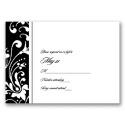 Fancy Flourish Photo - Black - Response Card and Envelope