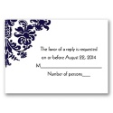 Decorative Damask - Lapis - Response Card and Envelope