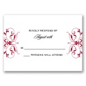 Monogram Flourish - Apple - Response Card and Envelope