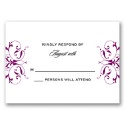 Monogram Flourish - Sangria - Response Card and Envelope