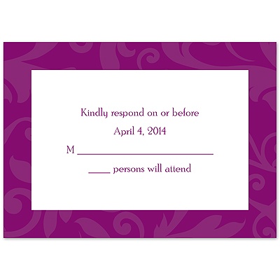 Treasured Jewels Pattern - Sangria - Response Card and Envelope
