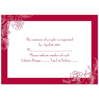 Cascading Blossoms - Apple - Response Card and Envelope