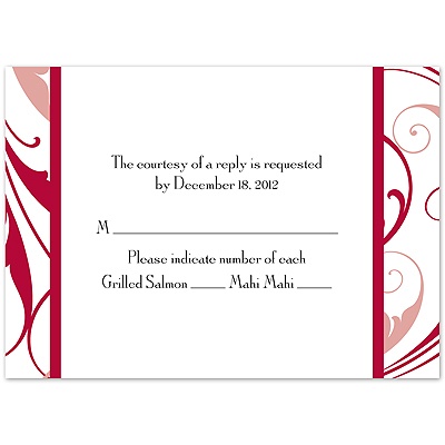 Swept Away - Apple - Response Card and Envelope