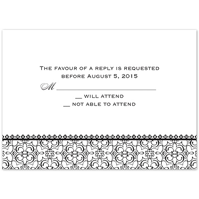 Imperial Byzantine Border - Response Card and Envelope