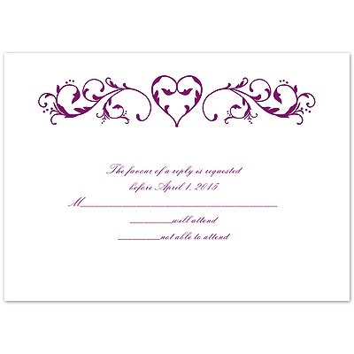 Imperial Filigree Heart - Response Card and Envelope