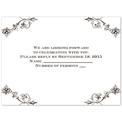 Imperial Deco Monogram - Response Card and Envelope