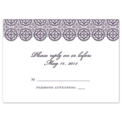 Monogram Pattern - Response Card and Envelope