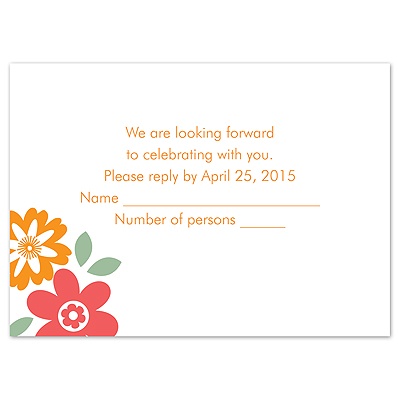 Posies - Guava - Response Card and Envelope