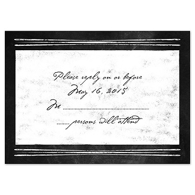 Chalkboard Style - Black - Response Card and Envelope
