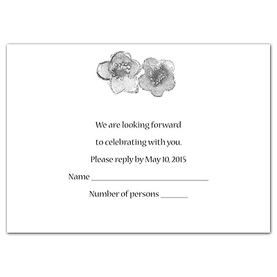 Treasured Jewels Floral - Bright White - Response Card and Envelope