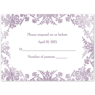 Treasured Jewels - Washed Filigree - Response Card and Envelope