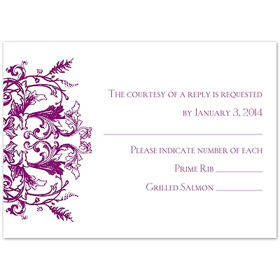 Enchanted Color -Sangria - Response Card and Envelope