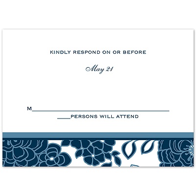 Floral Patterned - Peacock - Response Card and Envelope