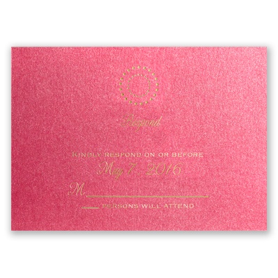 Shining Pearls - Hot Pink Shimmer - Response Card and Envelope