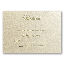 Champagne Shimmer in Foil Print - Response Card and Envelope
