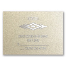 Art Deco Dazzle - Champagne Shimmer - Response Card and Envelope