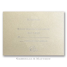 Classical Date - Champagne Shimmer - Response Card and Envelope