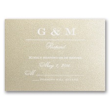 Classical Monogram - Champagne Shimmer - Response Card and Envelope