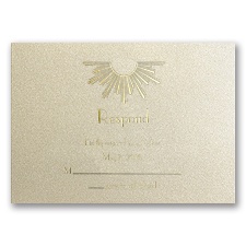 Deco Sunburst - Champagne Shimmer - Response Card and Envelope