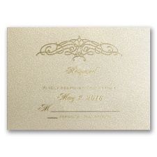 Glimmering Gala - Champagne Shimmer - Response Card and Envelope