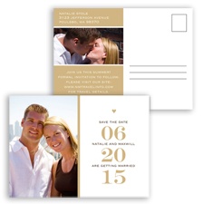 Stand Out Photo - Golden - Save the Date Postcard