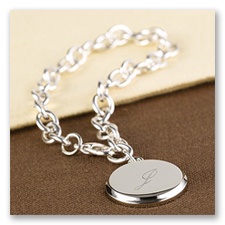 Personalized Round Charm Link Bracelet
