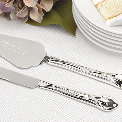Personalized Gleaming Calla Lily Serving Set