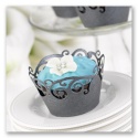 Bliss Black Flourish Cupcake Wraps